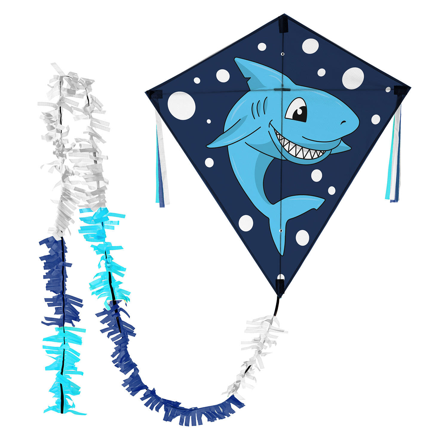 WOLKENSTÜRMER Kinderdrachen Eddy Hai (blau), Einleinerdrachen - flugfertig inkl. Schnur