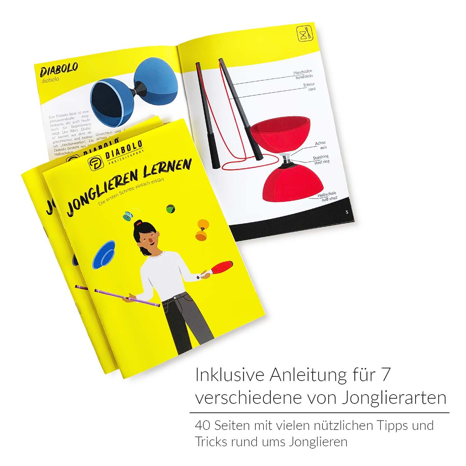 Diabolo Set mit PLAY Diabolo UV Comet (blau) - inkl. Handstäben & Ersatzschnur 4/7