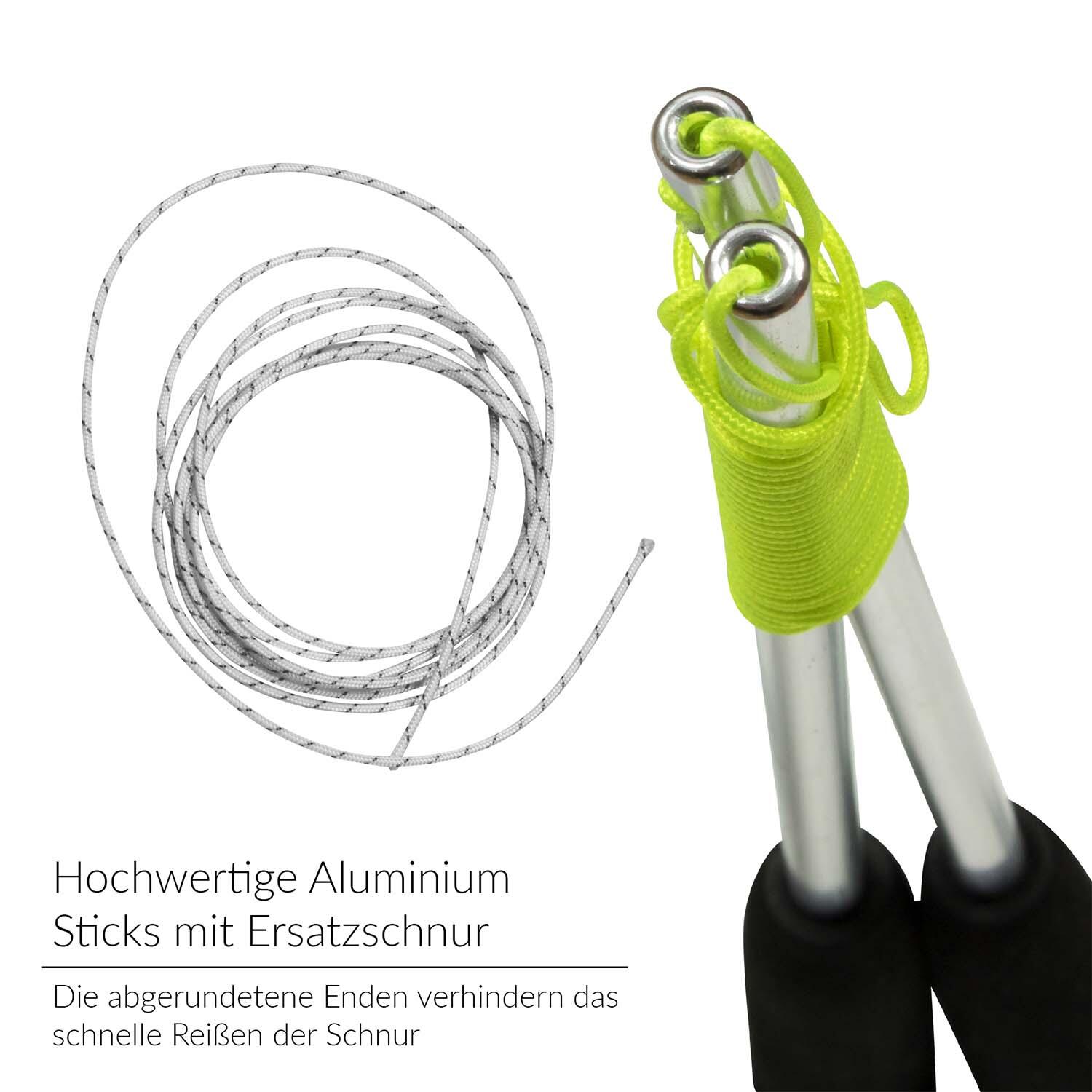 Diabolo Set mit PLAY Diabolo UV Comet (blau) - inkl. Handstäben & Ersatzschnur 5/7