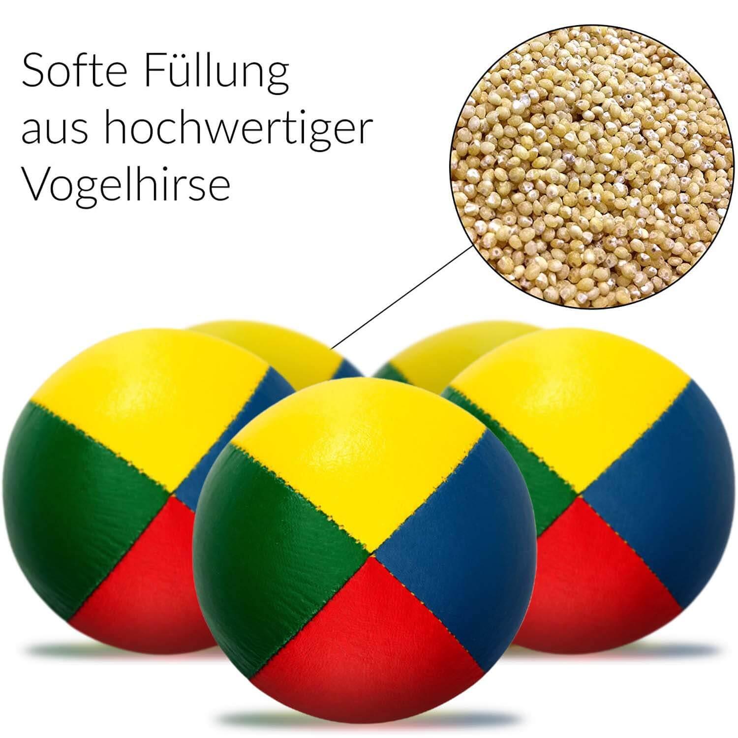 Jonglierbälle 5er Set (vierfarbig), Ø 67mm, 115g, soft - Juggling Balls 5/6