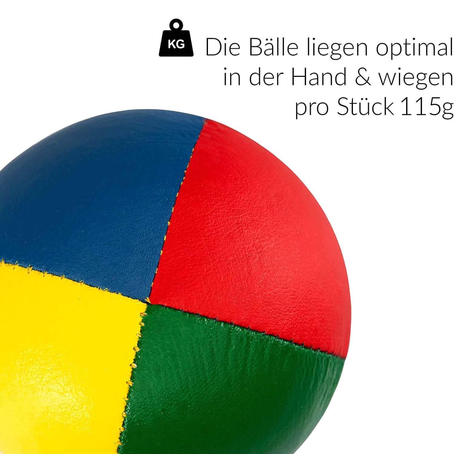 Jonglierbälle 3er Set (vierfarbig), Ø 67mm, 115g soft - Juggling Balls 3/6