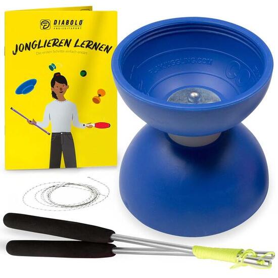Diabolo Set mit PLAY Diabolo UV Comet (blau) - inkl. Handstäben & Ersatzschnur