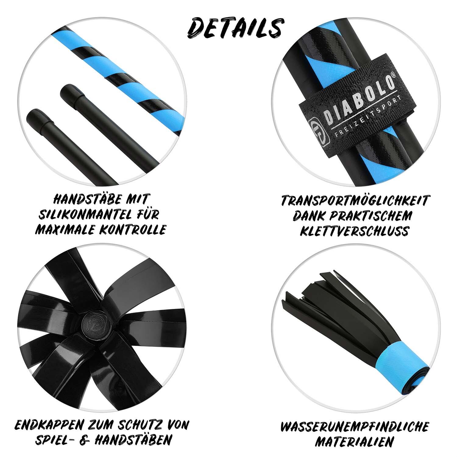Flowerstick Basic (uv blau) mit Kunststoffkern & Fiberglas-Handstäben 2/7