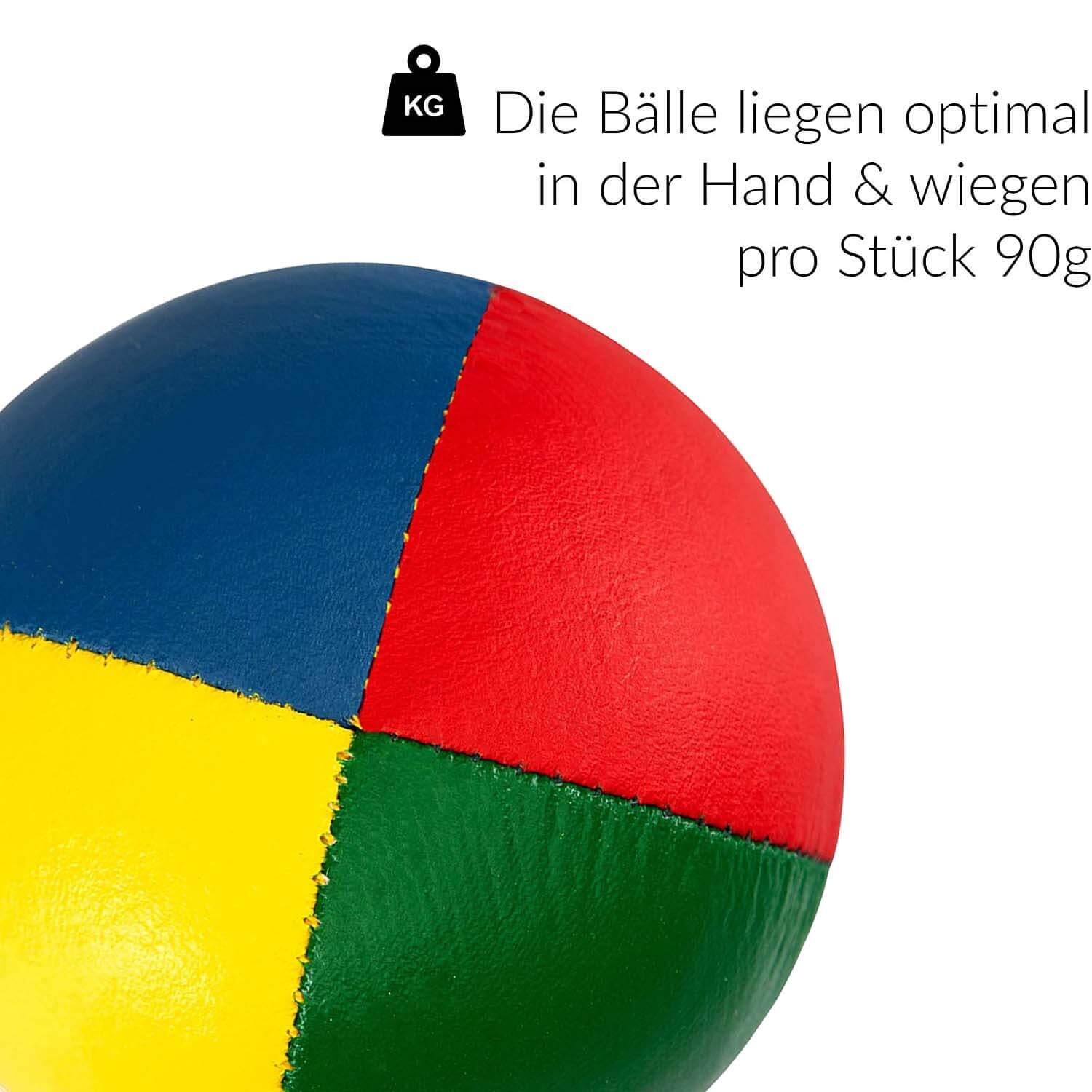 Jonglierbälle 5er Set (vierfarbig), Ø 58mm, 90g - Juggling Balls, Jonglierball 3/6