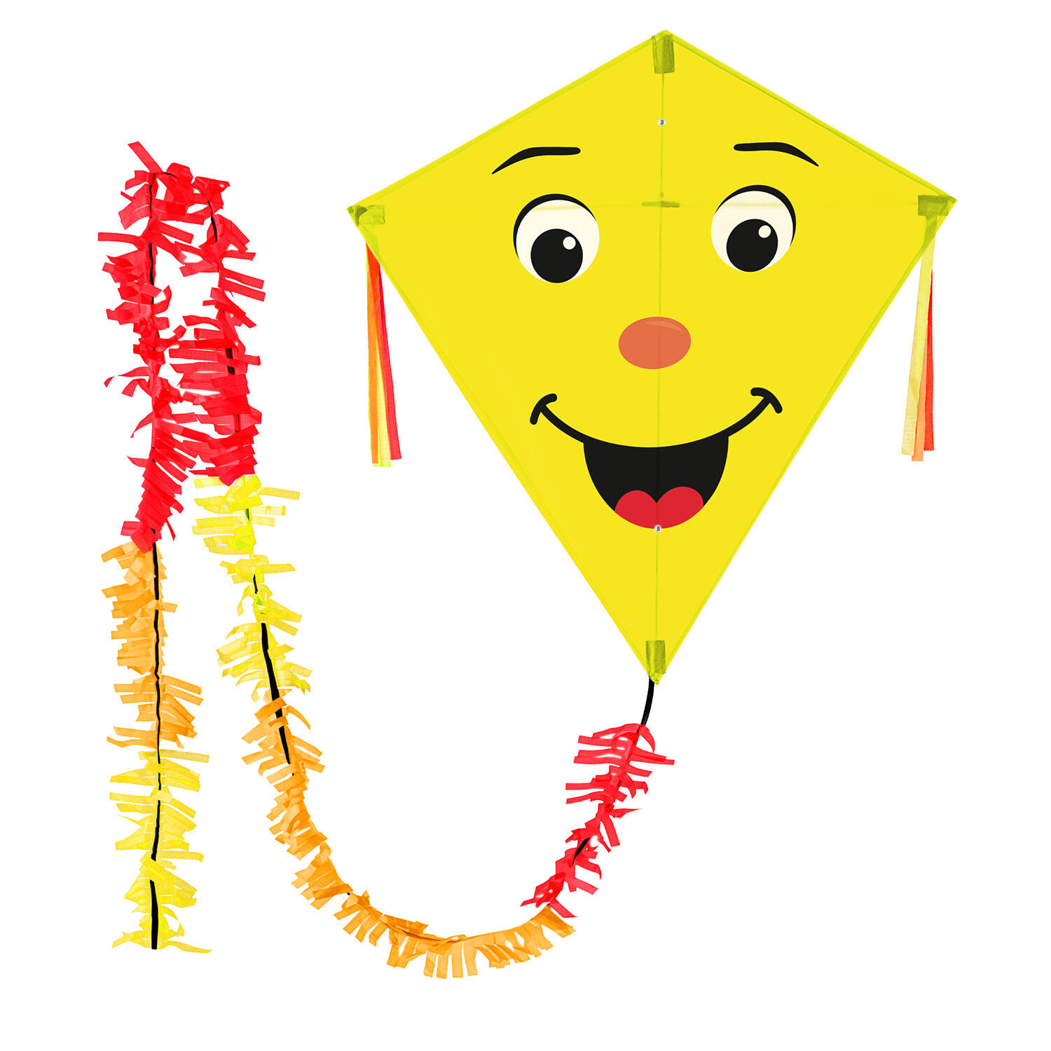 WOLKENSTÜRMER Kinderdrachen Eddy Smile (gelb), Einleinerdrachen - flugfertig inkl. Schnur