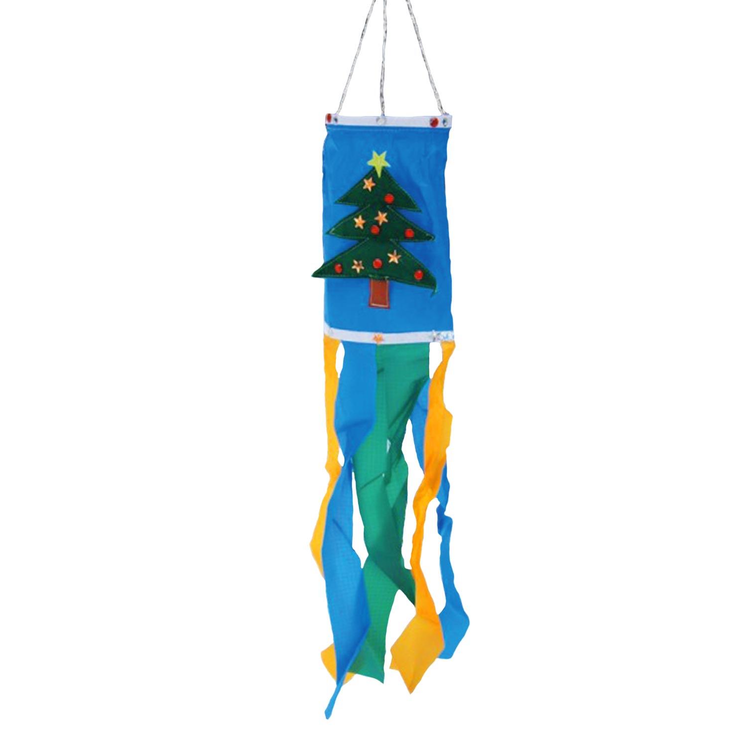 WOLKENSTÜRMER Windspiel Windsack Tannenbaum 100cm (blau) - Deko für den Garten oder Balkon