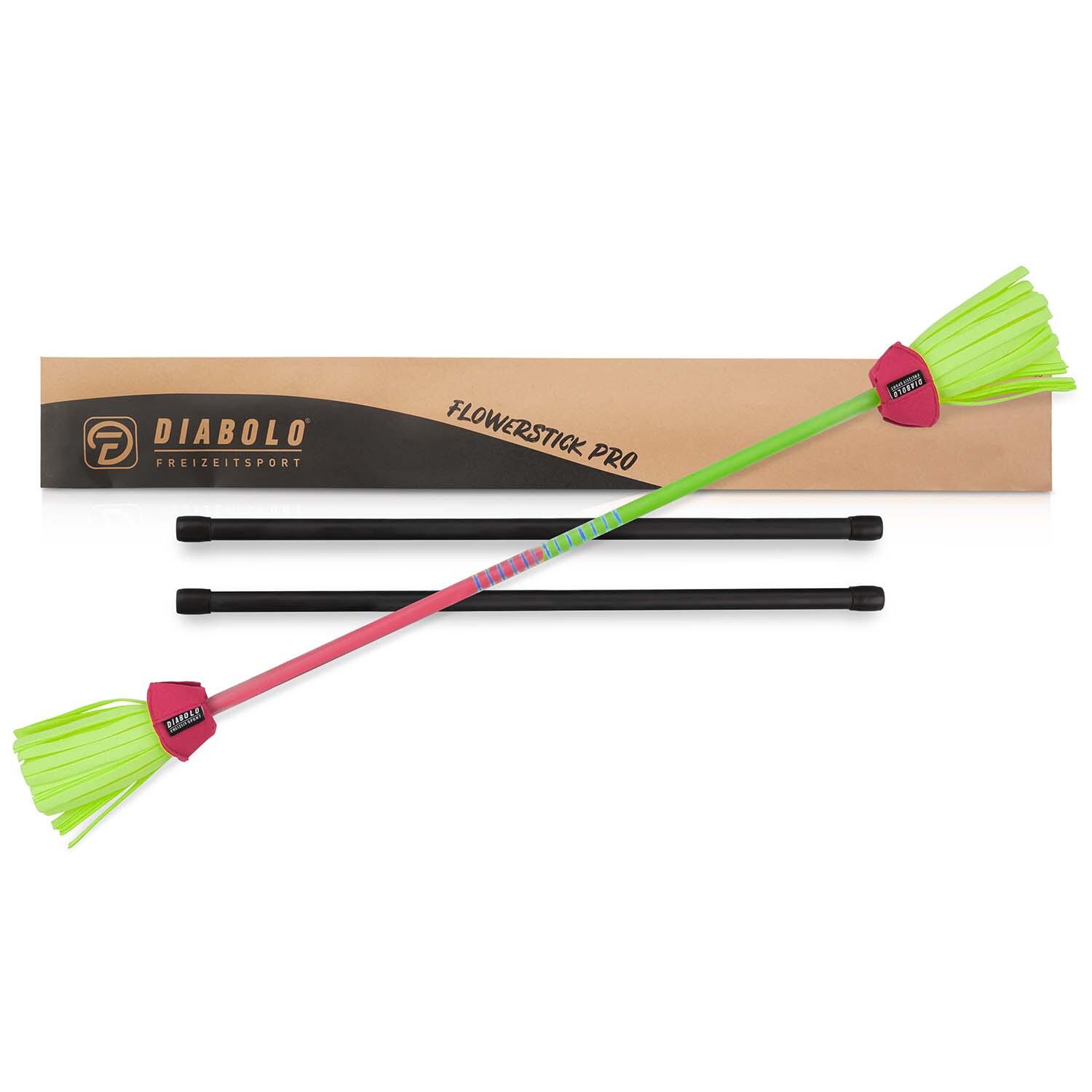 Flowerstick Pro (grün-pink) - Fiberglaskern & Fiberglas-Handstäbe, UV reaktiv 1/7