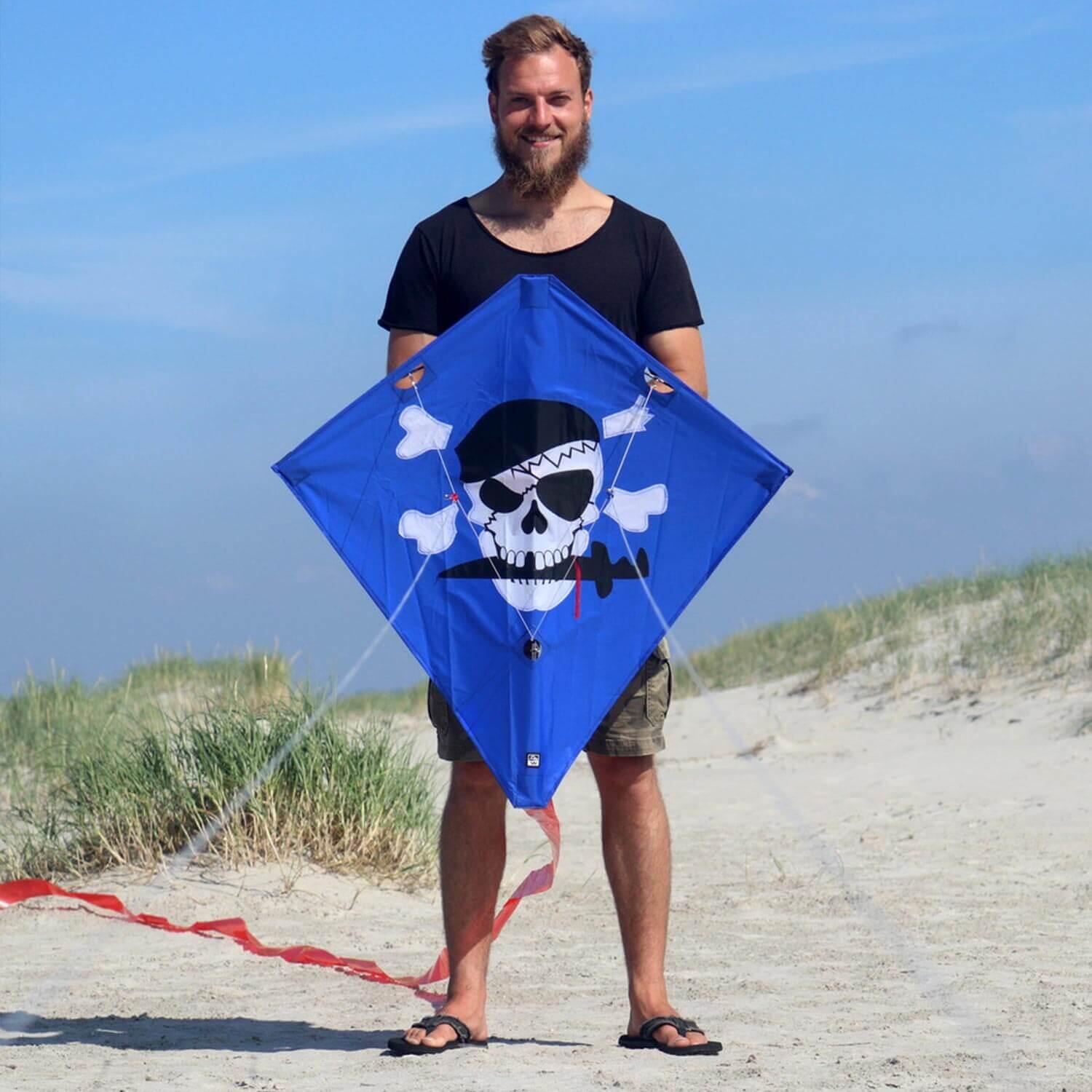 Aquilone acrobatico Wolkensturmer Racer Pirate 1213 Blu 90 x 90 cm 4/7