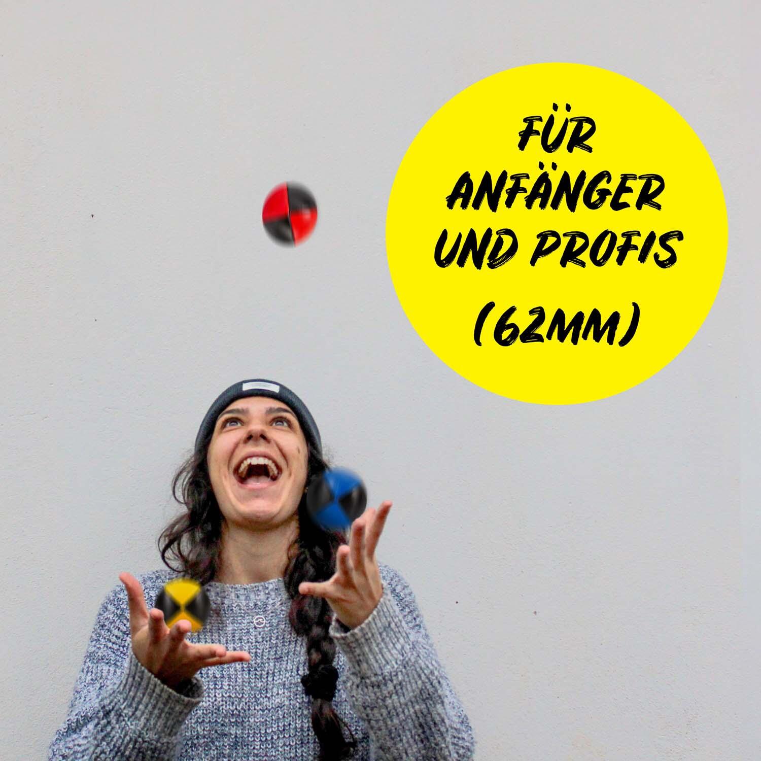 Jonglierbälle 3er Set (zweifarbig), Ø 62mm, 100g - Juggling Balls, Jonglierball 3/7