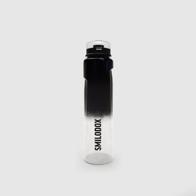 Unisex Trinkflasche 1L Schwarz / Weiß für Sport & Freizeit