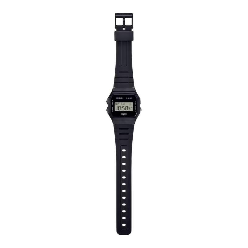 Casio Digitaal  Horloge Zwart/Zwart F-91WB-1AEF