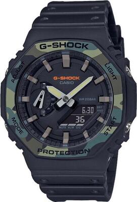 Casio analoog en digitaal horloge zwart/zwart ga-2100su-1aer