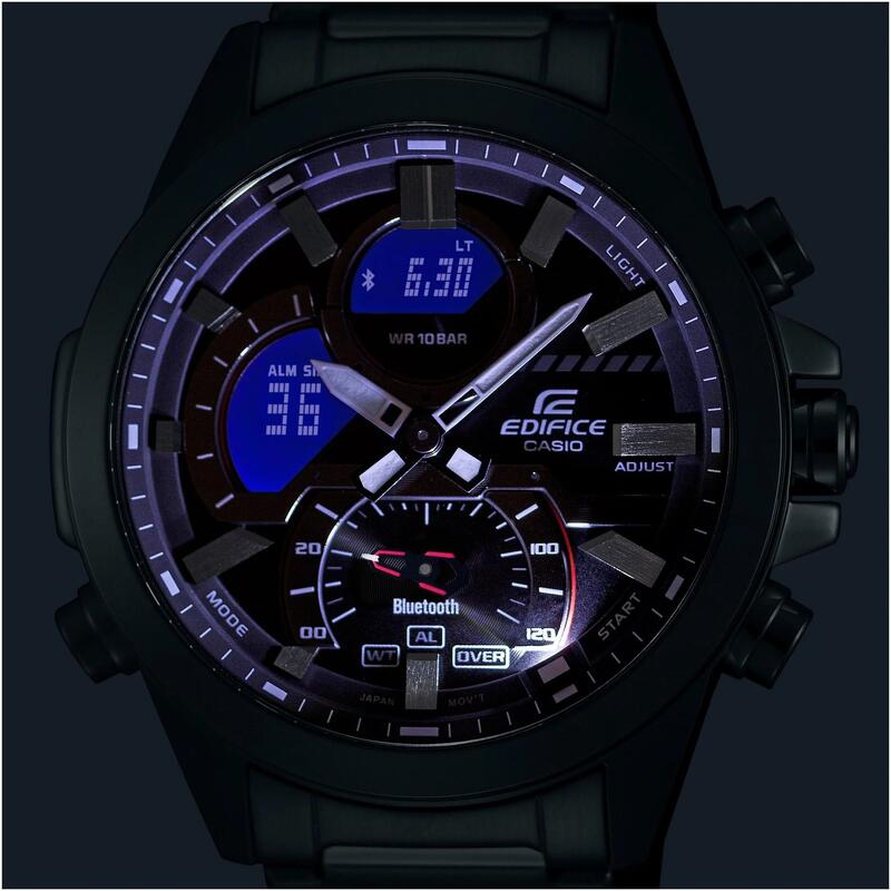 Casio Analoog en digitaal  Horloge Zilverkleurig/Zwart ECB-30DB-1AEF