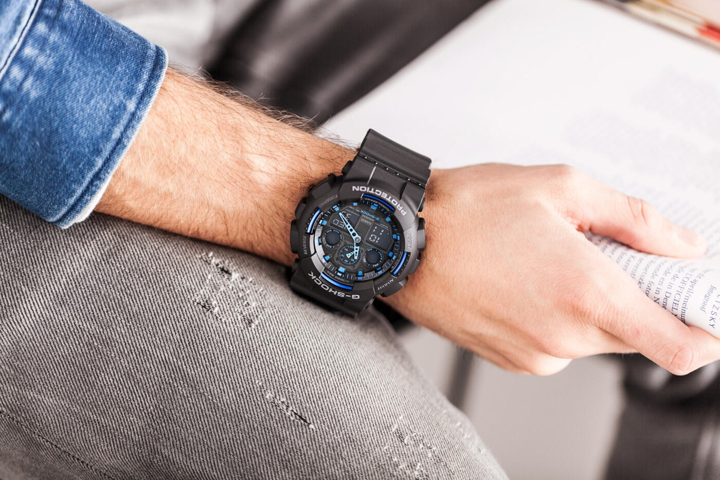 Casio Analogique - Digital Montre Noir/Bleu GA-100-1A2ER 5/6