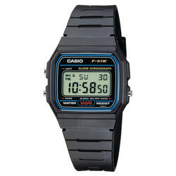 Casio Digital Hommes Gris / Noir F-91W-1YER