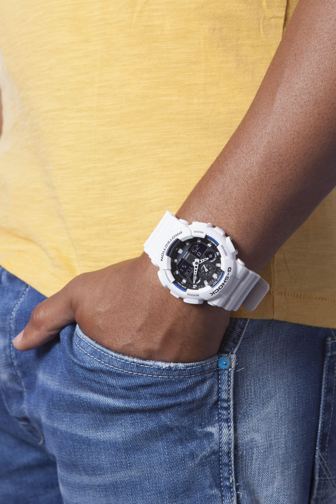 Casio Analogique - Digital Montre Blanc/Noir GA-100B-7AER 5/6