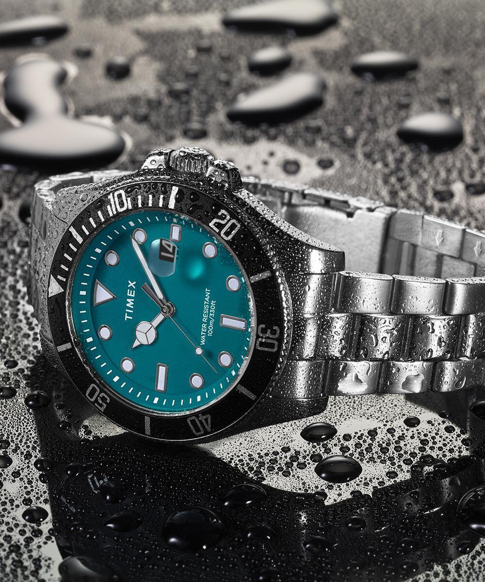 Timex Analogique Montre Argent/Vert TW2V91900 5/6