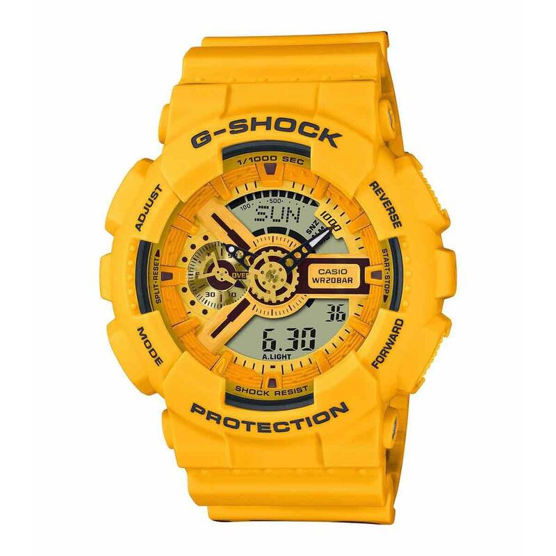 Casio Analogique - Digital Hommes Jaune / Marron GA-110SLC-9AER