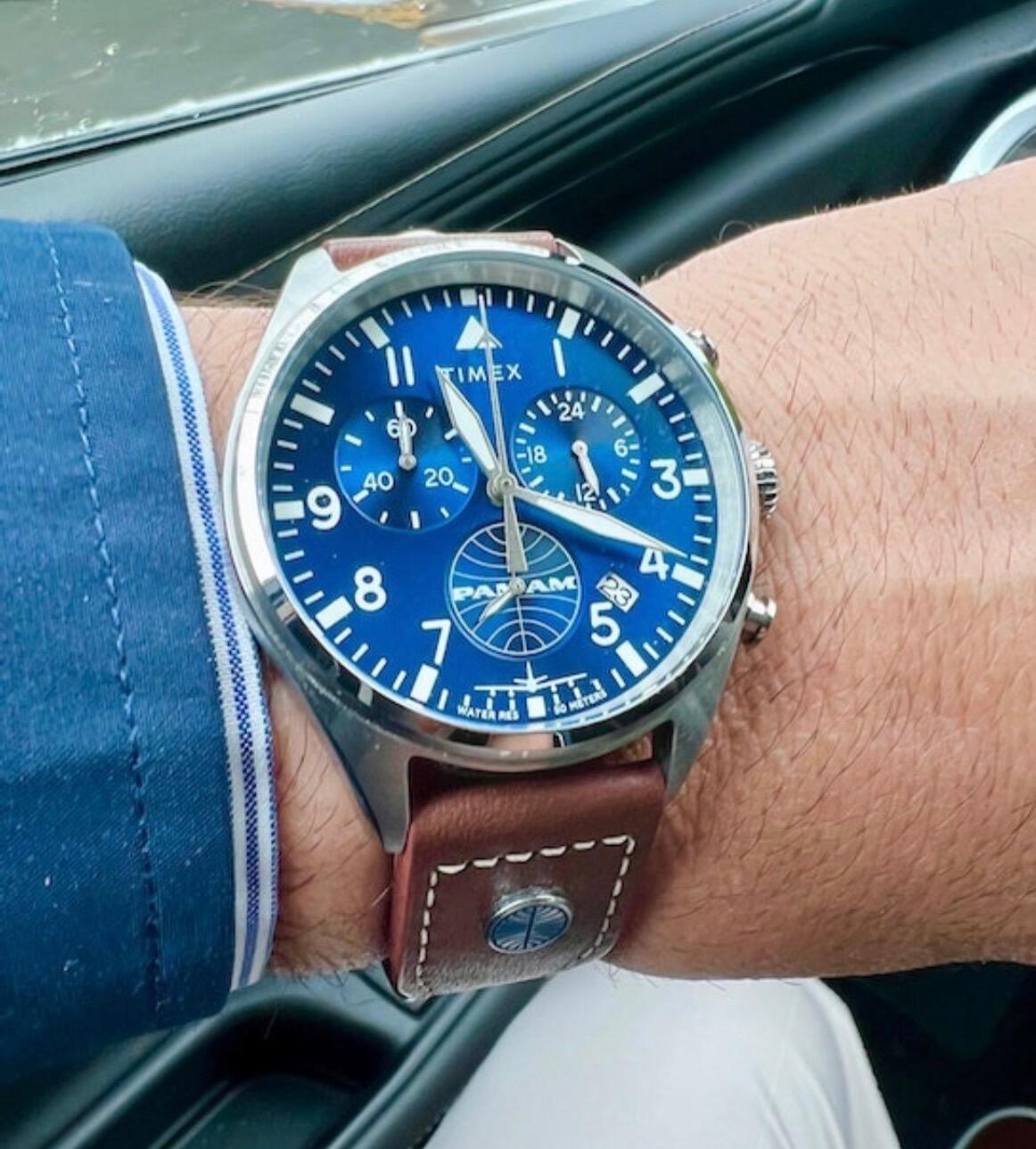 Timex Chronographe Montre Marron/Bleu TWG030000 6/6