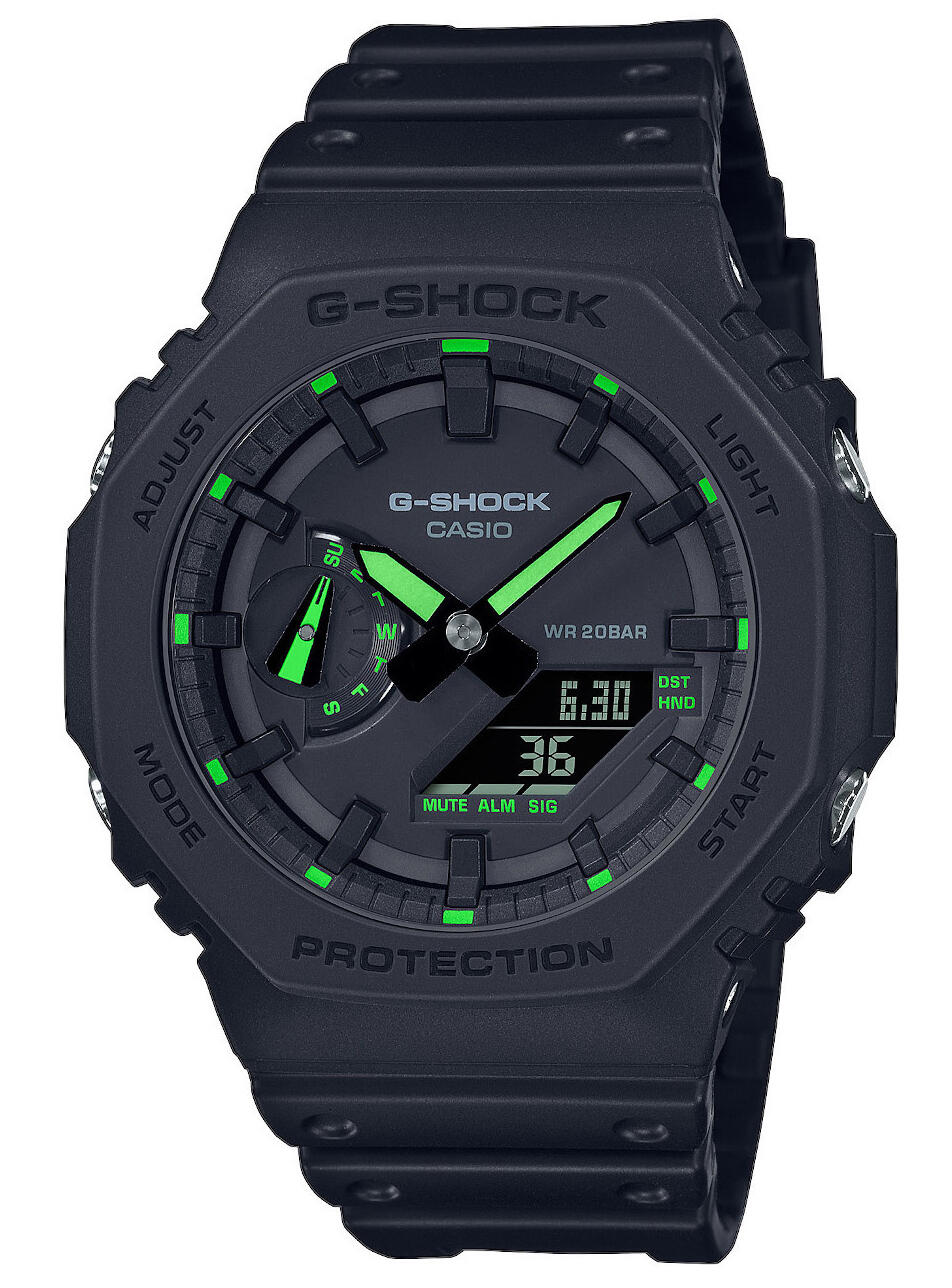 Casio Relógio Desportivo G-Shock Ga-2100-1A3er Verde Néon Preto da Decathlon