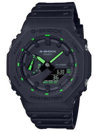 Casio Analoog En Digitaal Horloge Zwart/Zwart GA-2100-1A3ER