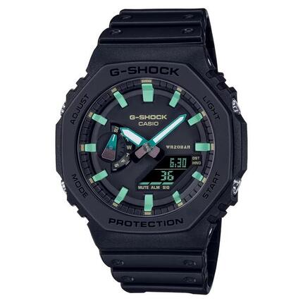 Casio Analoog En Digitaal Horloge Zwart/Zwart GA-2100RC-1AER