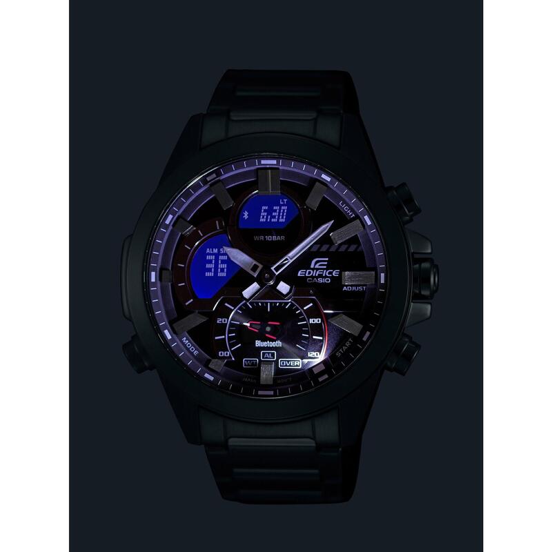 Casio Analoog en digitaal  Horloge Zilverkleurig/Blauw ECB-30D-2AEF