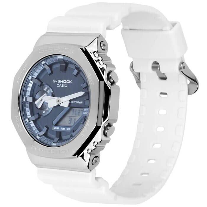 Casio Analoog en digitaal  Horloge Wit/Blauw GM-2100WS-7AER