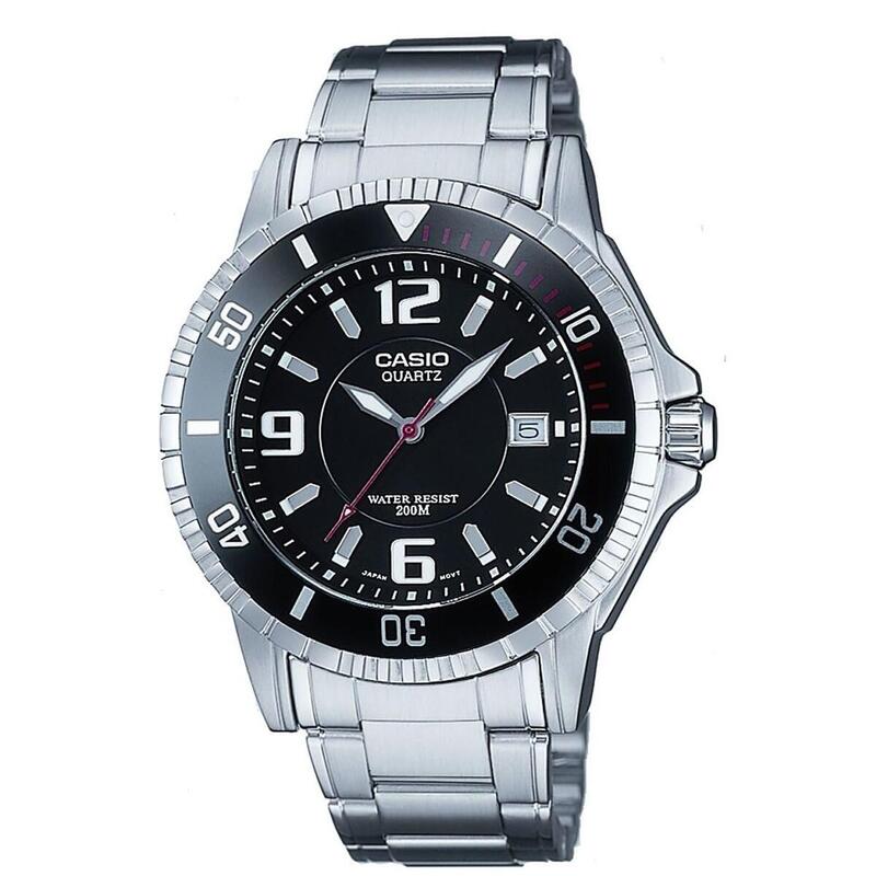 Casio Analogique Hommes Noir / Argent MTD-1053D-1AVES