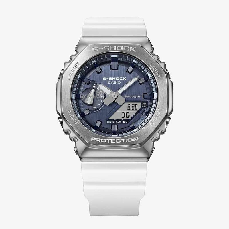 Casio Analoog en digitaal  Horloge Wit/Blauw GM-2100WS-7AER