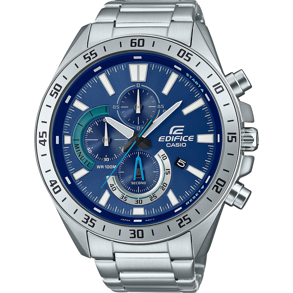 Casio - Montre Homme Casio Efv-620d-2avuef, Quartz, 49mm, 10atm - Montre - Bleu|gris - Taille Unique - Decathlon