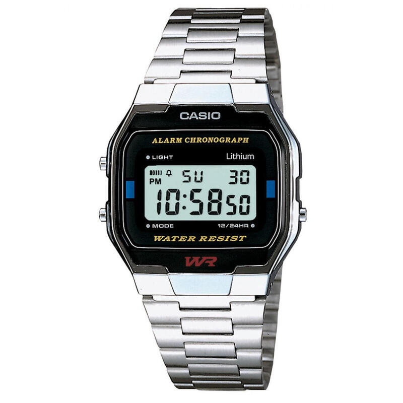 Casio Digitaal  Horloge Zilverkleurig/LCD A163WA-1QES