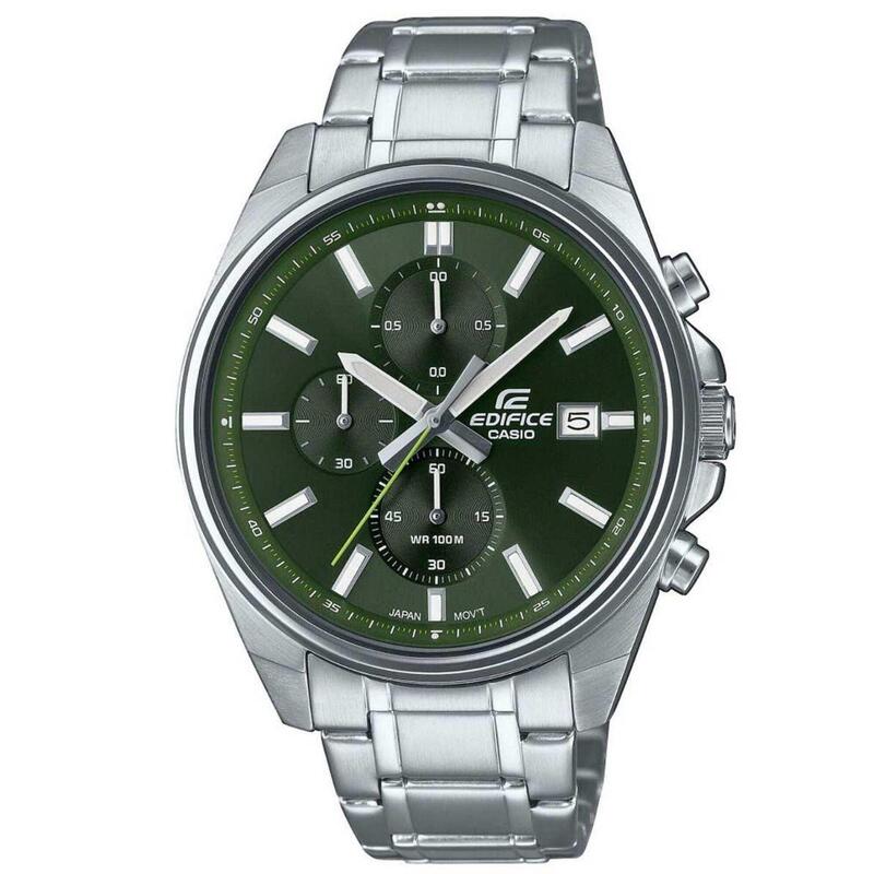 Casio Chronograaf  Horloge Zilverkleurig/Groen EFV-610D-3CVUEF