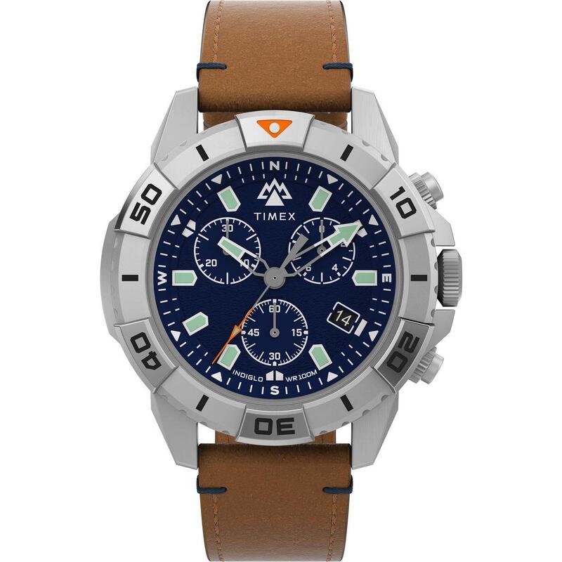 Timex Chronographe Hommes Bleu / Marron TW2W16300