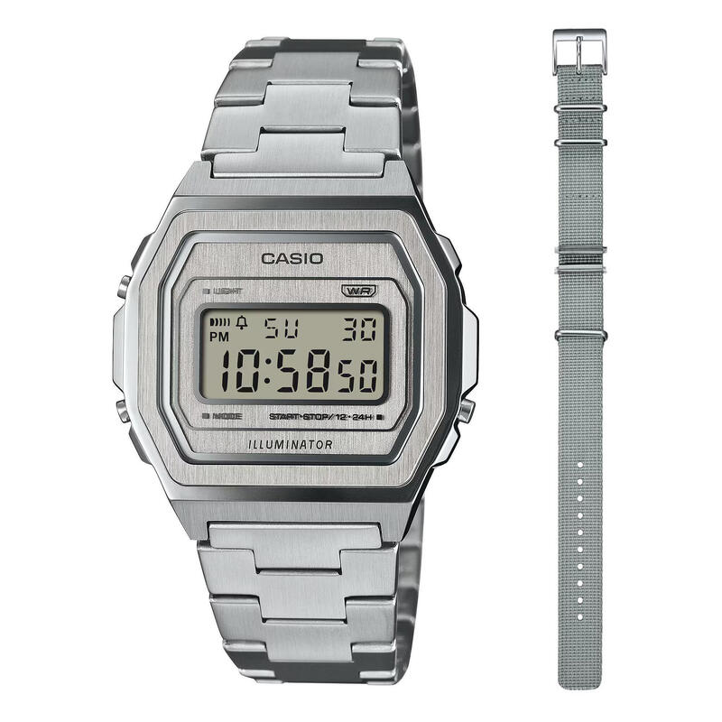 Casio Digital Femme Argent / Argent A1000DN-7ER