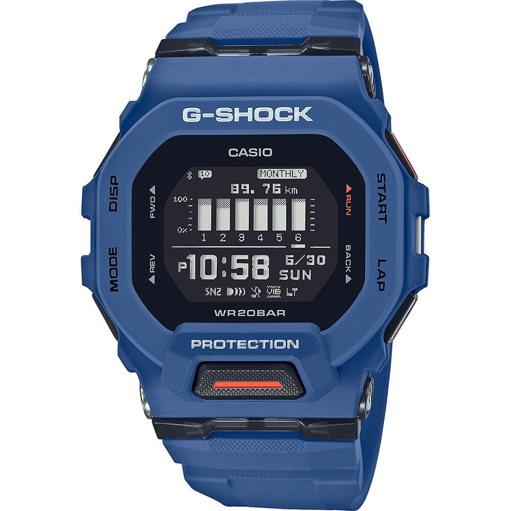 Casio - Montre Homme Casio Gbd-200-2er, Quartz, 46mm, 20atm - Montre - Bleu|noir - Taille Unique - Decathlon