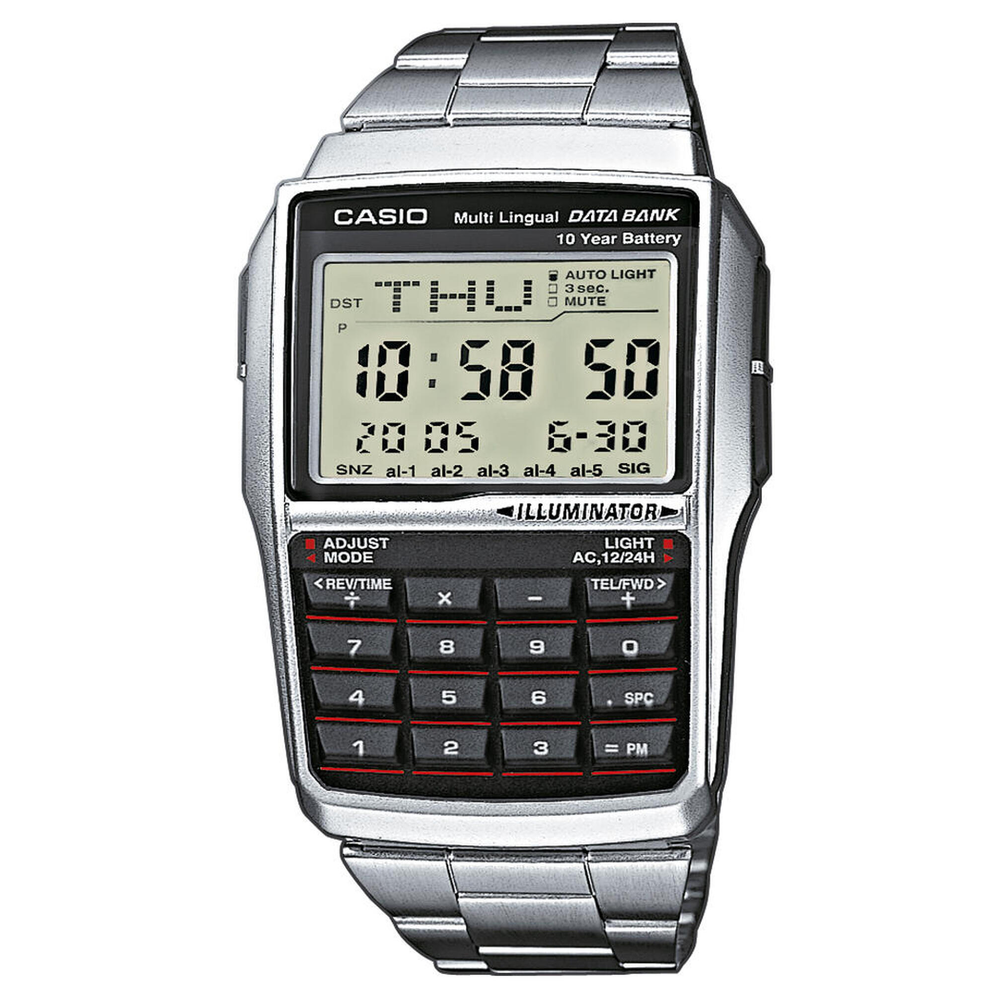 Casio Digitaal  Horloge Zilverkleurig/LCD DBC-32D-1AES