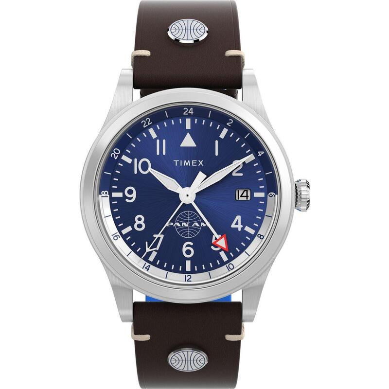 Timex Analogique Hommes Bleu / Marron TW2W97300