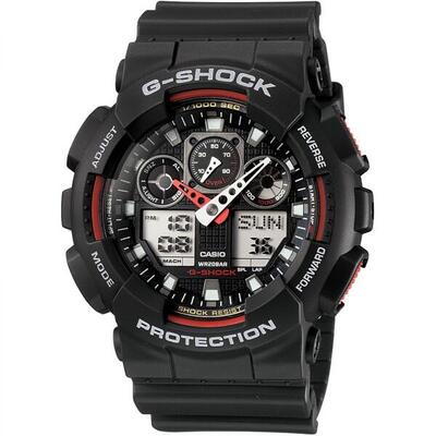 Casio analoog en digitaal horloge zwart/zwart ga-100-1a4er