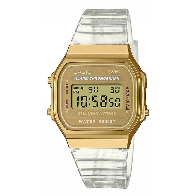 Casio Digitaal  Horloge Transparant/Goudkleurig A168XESG-9AEF