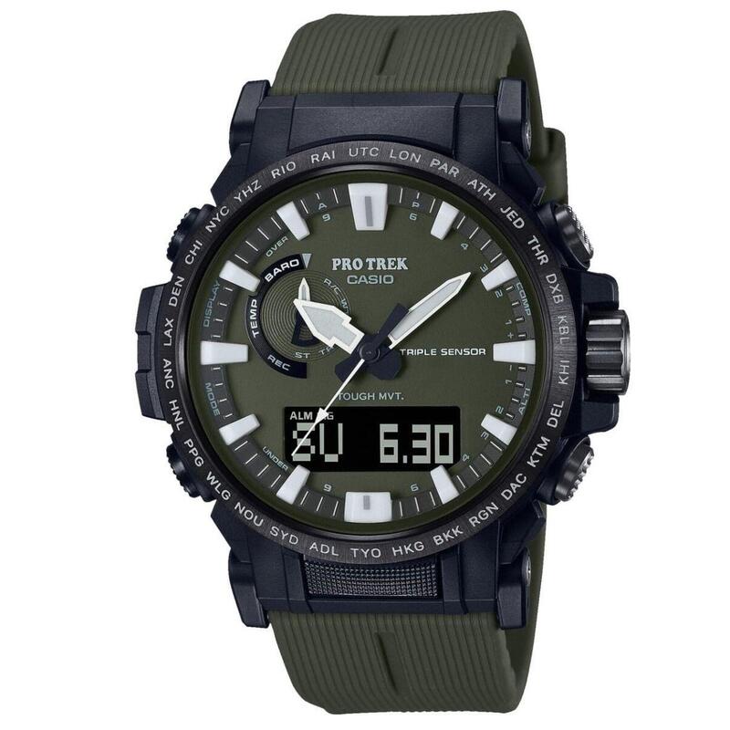 Casio Analoog en digitaal  Horloge Groen/Groen PRW-61Y-3ER