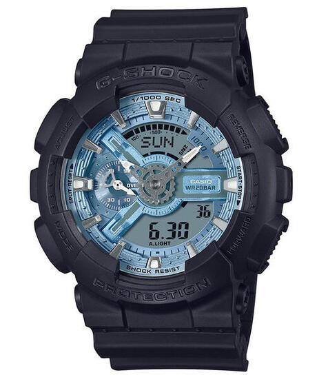 Casio Analoog En Digitaal Horloge Zwart/Blauw GA-110CD-1A2ER
