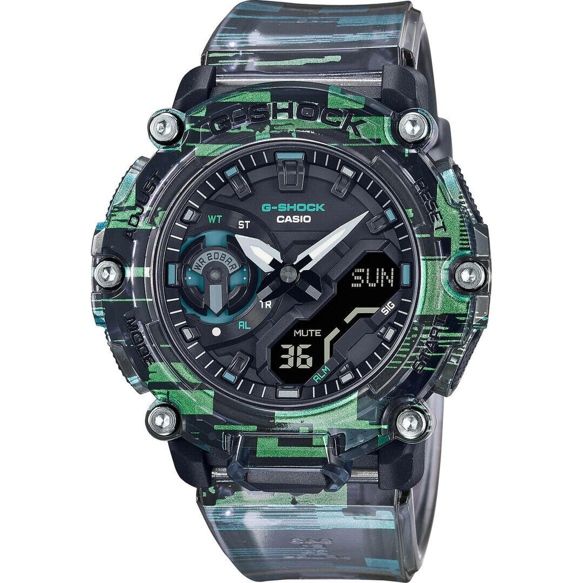 Casio Analogique - Digital Hommes Noir / Transparent GA-2200NN-1AER