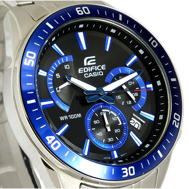 Casio Chronographe Hommes Bleu / Argent EFR-552D-1A2VUEF