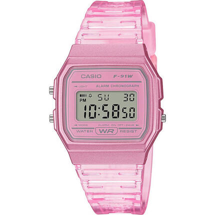 Casio Digital Montre Translucide/Rose F-91WS-4EF