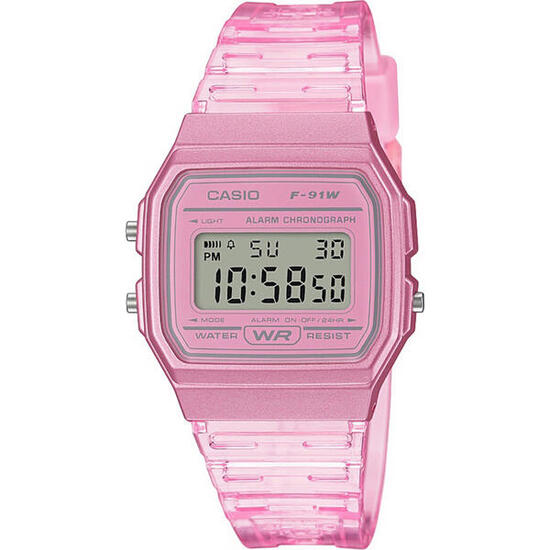 Casio Digital Montre Translucide/Rose F-91WS-4EF