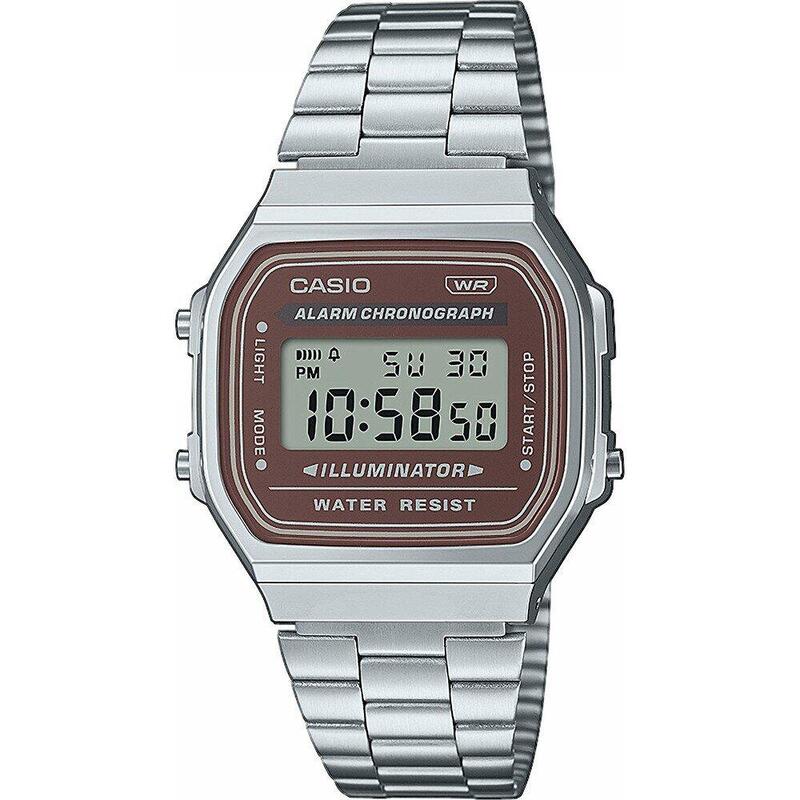 Casio Digitaal  Horloge Zilverkleurig/Bruin A168WA-5AYES