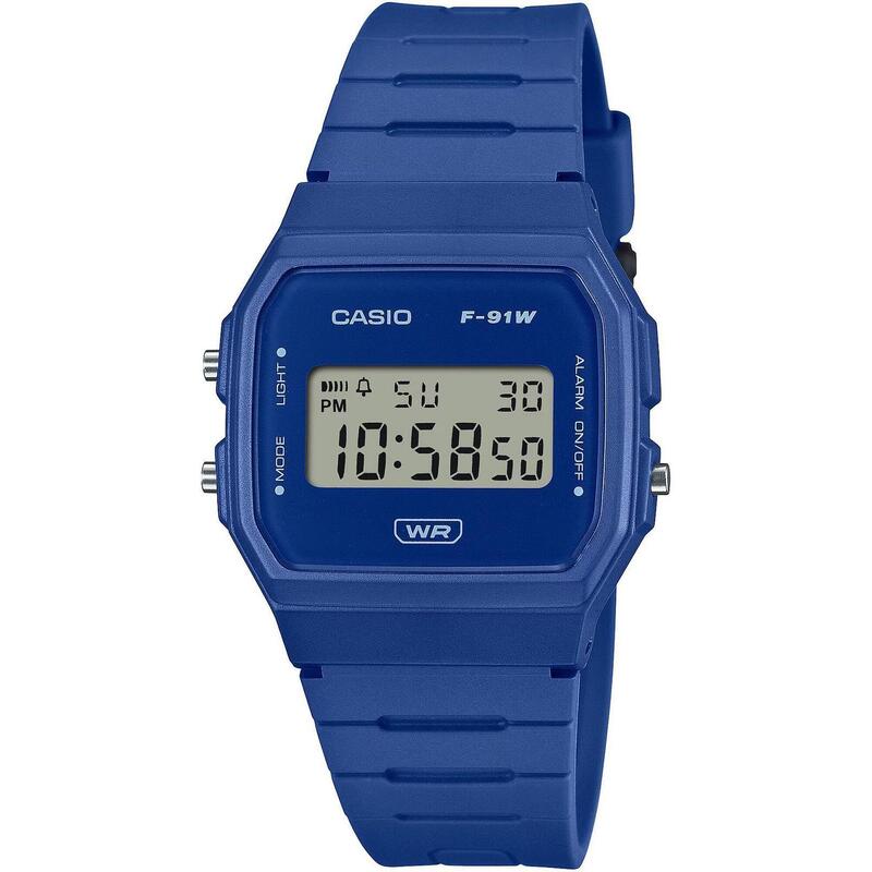 Casio Digitaal  Horloge Blauw/Blauw F-91WB-2A1EF