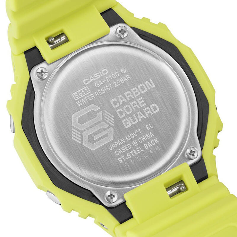 Casio Analogique - Digital Unisexe Jaune / Jaune GA-2100-9A9ER