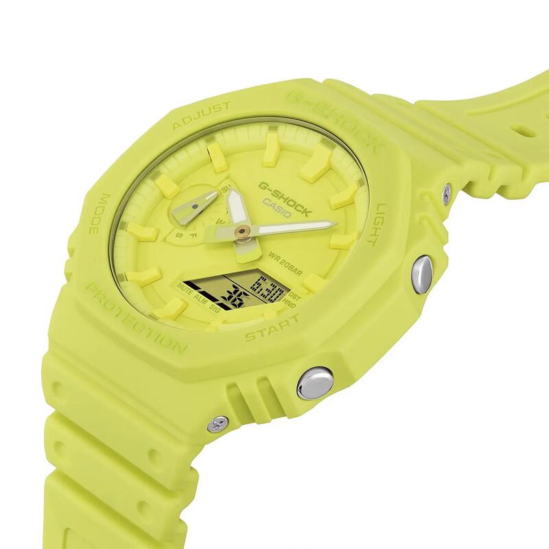 Casio Analogique - Digital Unisexe Jaune / Jaune GA-2100-9A9ER